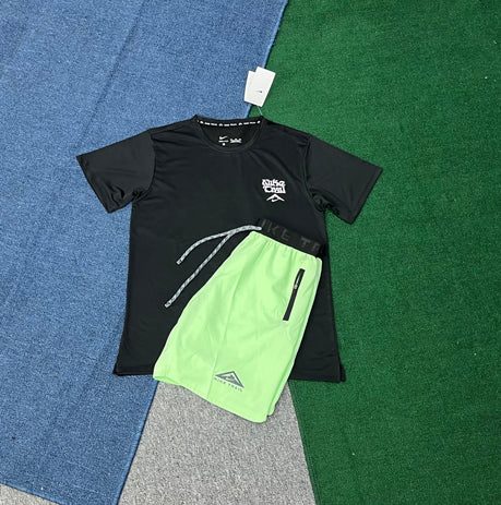 6369+2019 Men's Summer Running Set Breathable Print Sportswear Short Sleeve T-Shirt & Shorts Workout Gym Outfit