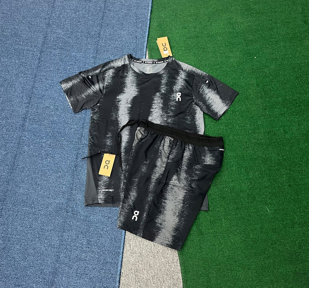 J05 Men's Quick Dry Short Sleeve T-Shirt and Running Shorts Set Breathable Athletic Wear for Gym Training Men's T-shirts sets