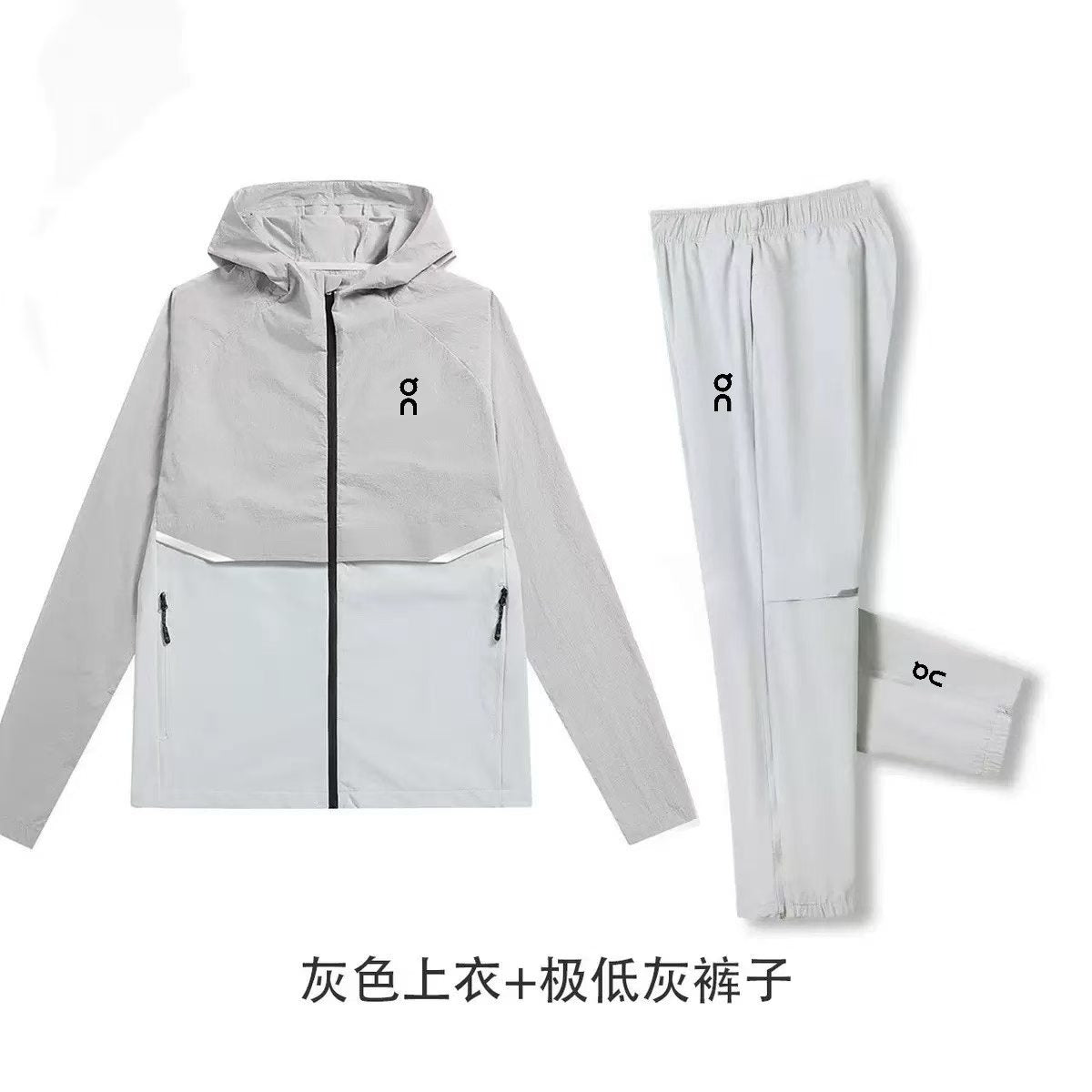 Men's Winter Hooded Casual Breathable Running Tracksuit Jacket and Elastic Waist Solid Black Jogger Pants Fitness Wear Set