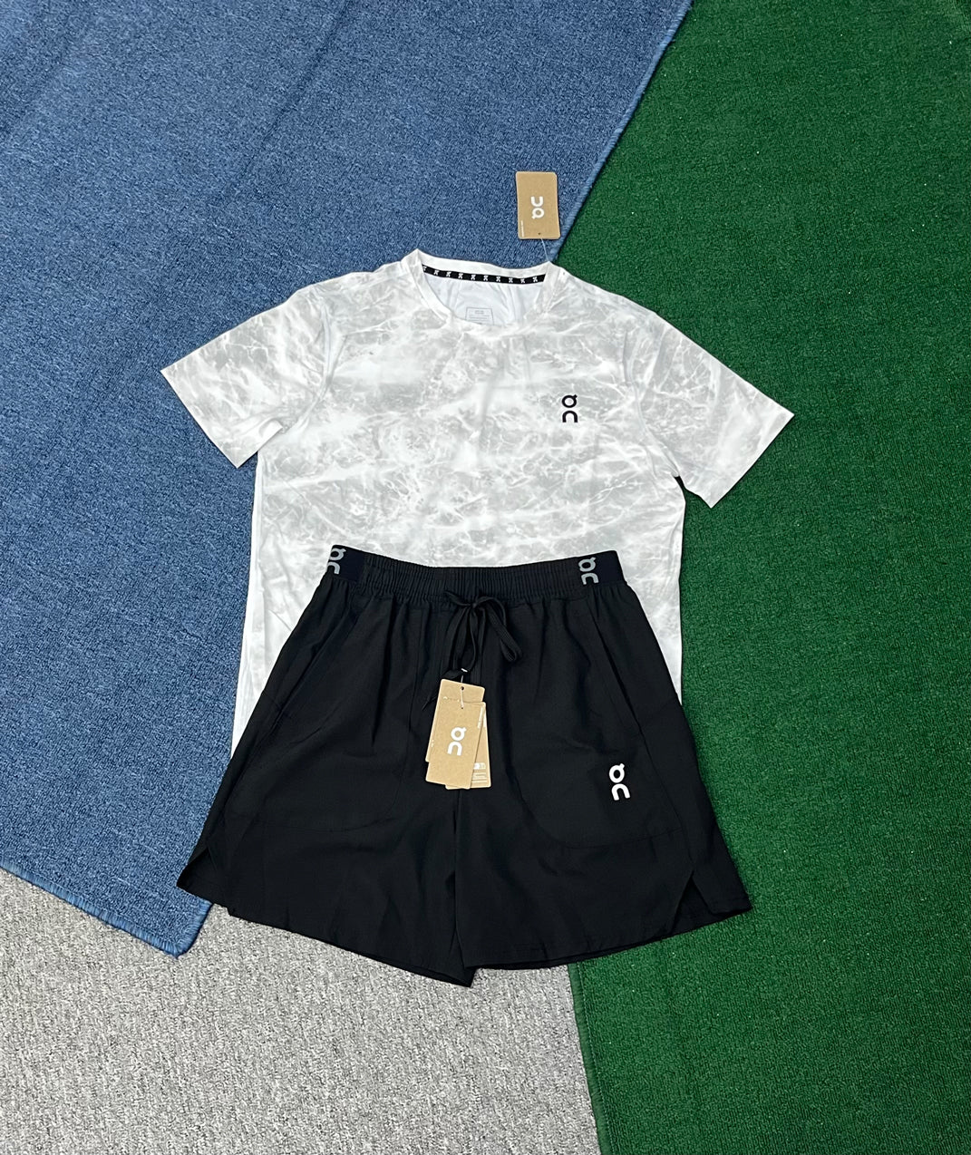 2707+2344 Custom Logo Summer Sportswear 2 Pieces Suits T Shirt Short Tracksuits Men Running Custom Men Shorts Set