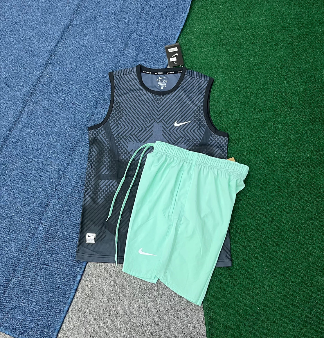 1651+218 Men's High Quality Breathable Quick Dry Tracksuit Vest Short Set 2 1 Design Streetwear for Outdoor Running Sportswear Solid