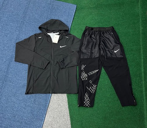 2201+A7505 Light Weight Breathable Hooded Windbreakers Sets Windproof Outdoor Running Jogging Jackets Kits Full Zip Workout Gym Sportswear