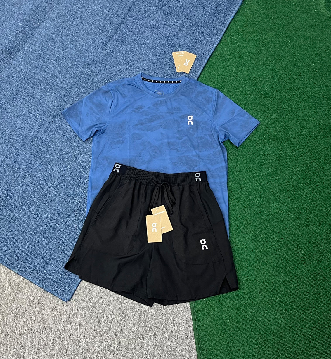 2707+2344 Custom Logo Summer Sportswear 2 Pieces Suits T Shirt Short Tracksuits Men Running Custom Men Shorts Set