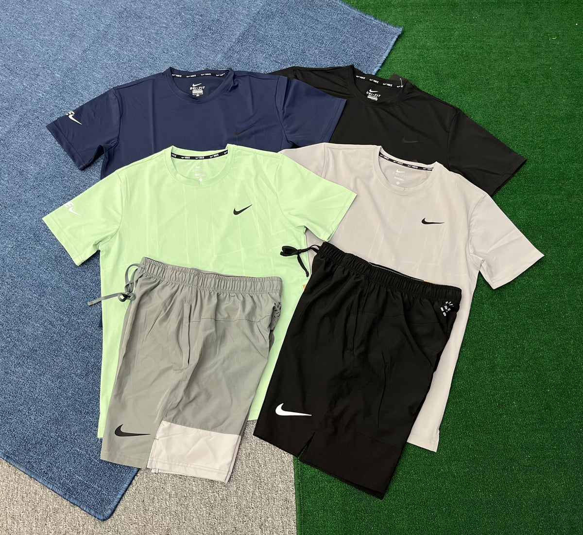 1243+975 Custom Men's Performance Training Set Quick Dry Athletic T Shirt Shorts Gym Workout Running Activewear Sportswear