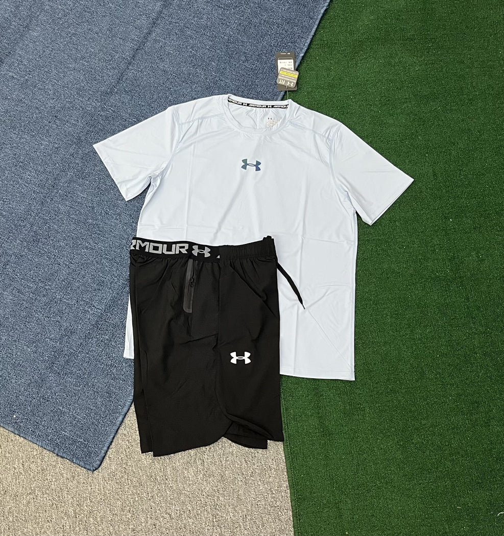 8076+2305 Wholesale Oem Sublimation Summer Short Sleeve Shorts Two-pieces Mens Outfit Running Sets Quick Dry Sports Tracksuit