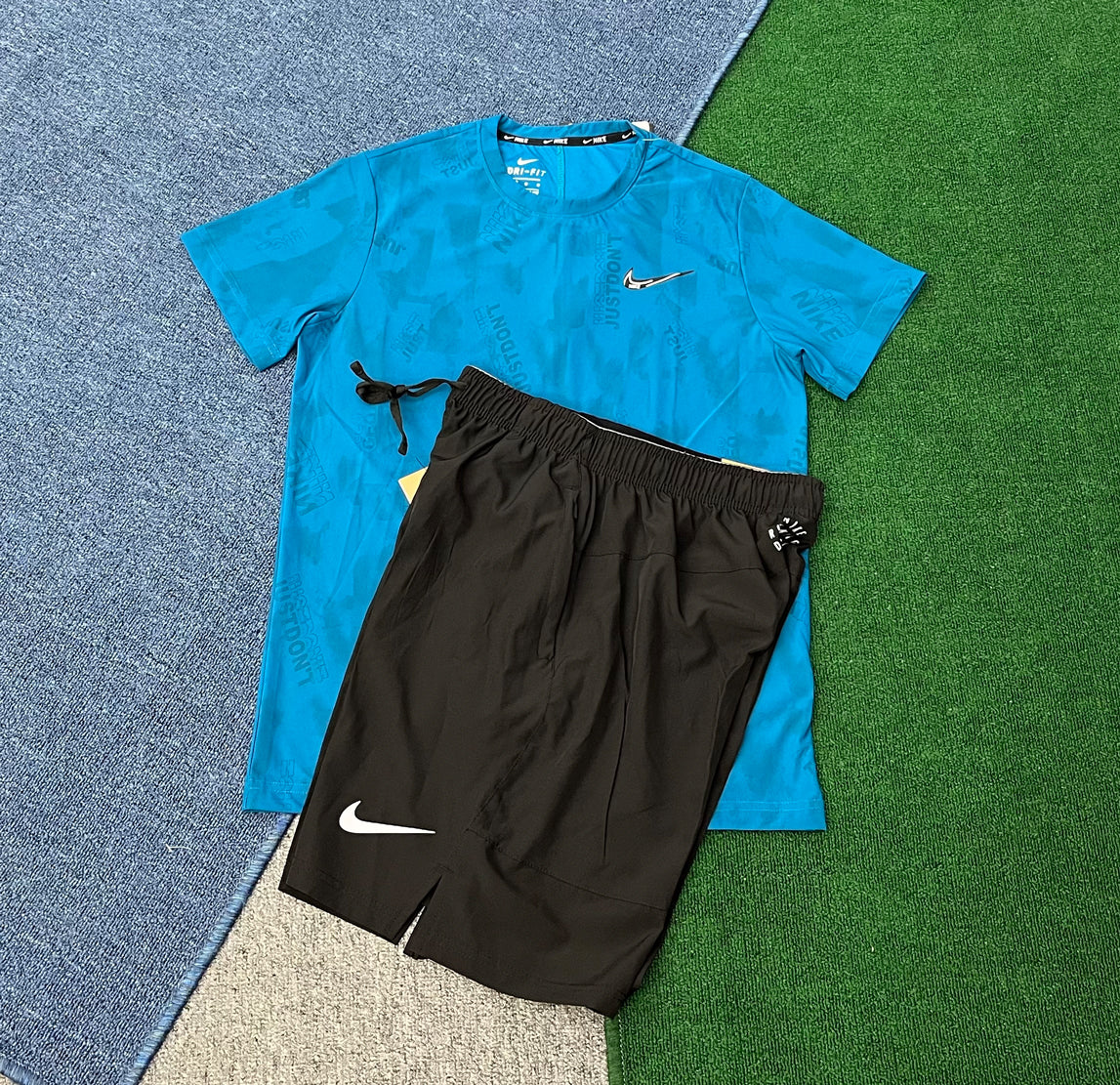 8067+975 Men's Casual Summer Quick-Drying Sports Suit Breathable Short-Sleeved T-Shirt Shorts for Running Outerwear Set
