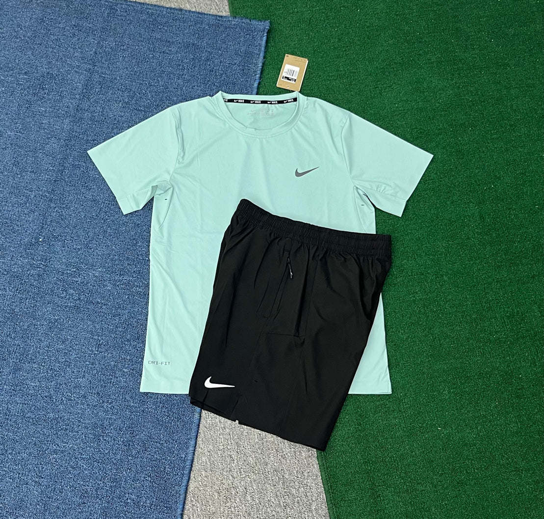 RY1186+RY0263 Quick Drying Summer Men Sports Friendly Running Set Short Sleeve t Shirts Shorts 2 Pieces Round Neck Workout Gym Tracksuit