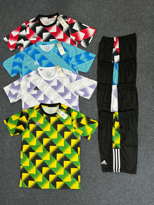 R013 Custom logos Breathable Soccer Wear Training Summer Short-sleeved Sports Wear Professional Soccer Uniform