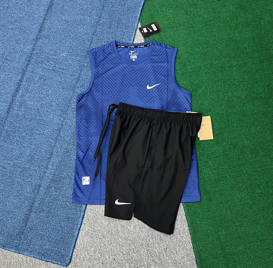 1651+218 Men's High Quality Breathable Quick Dry Tracksuit Vest Short Set 2 1 Design Streetwear for Outdoor Running Sportswear Solid