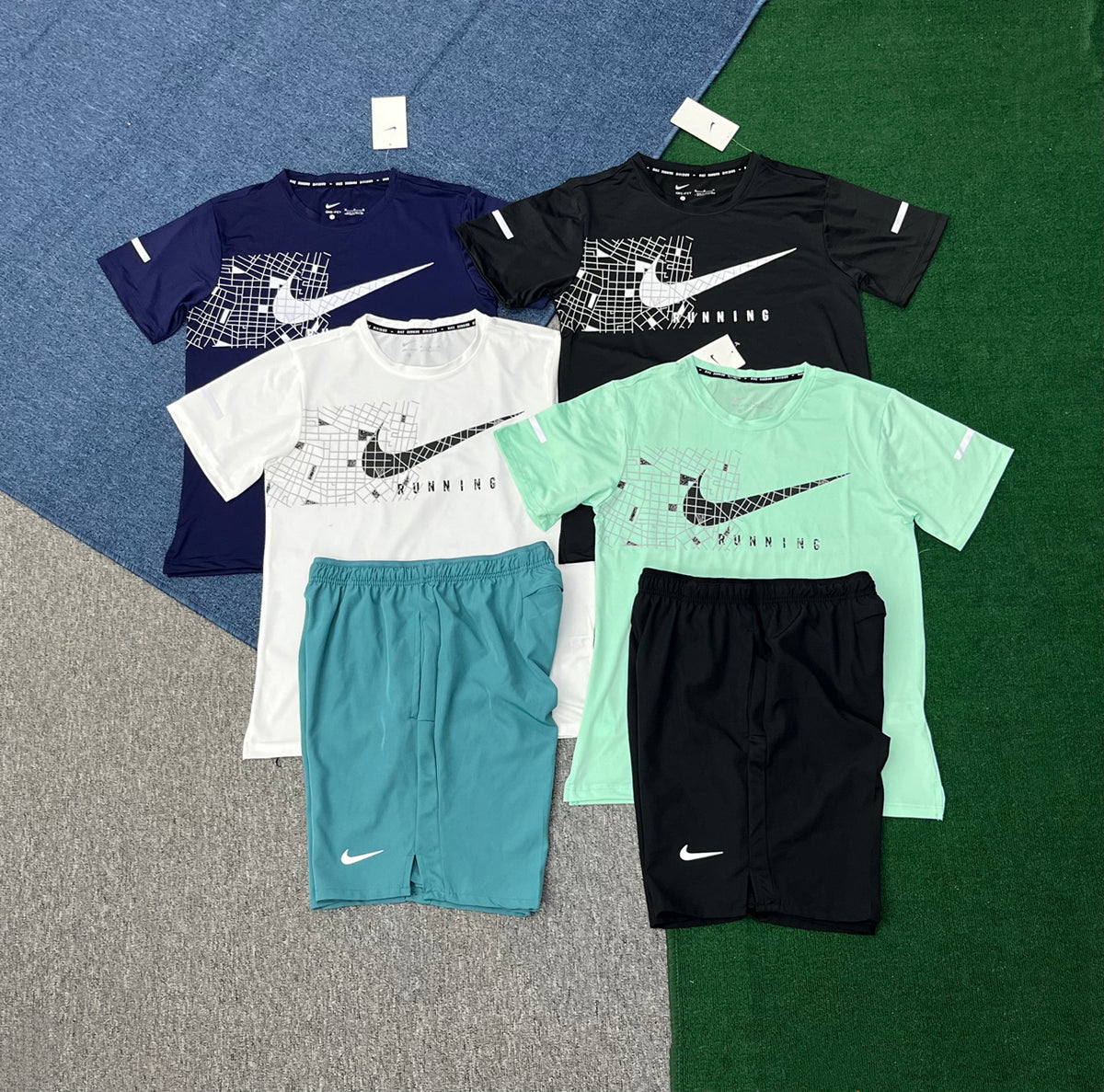 6368+2609 Running Clothe Short Sets 2 Piece Outfits Fashion Tracksuits Casual Set Dry Quick Jogging Suits