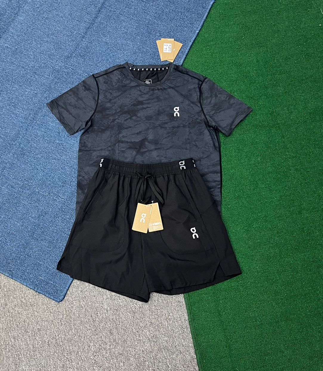 2707+2344 Custom Logo Summer Sportswear 2 Pieces Suits T Shirt Short Tracksuits Men Running Custom Men Shorts Set