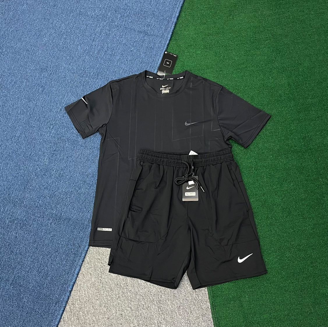 1243+6737 Custom Men Breathable Summer Casual Running T-Shirt Shorts Set Crew Neck Digital Printing High Quality Suits