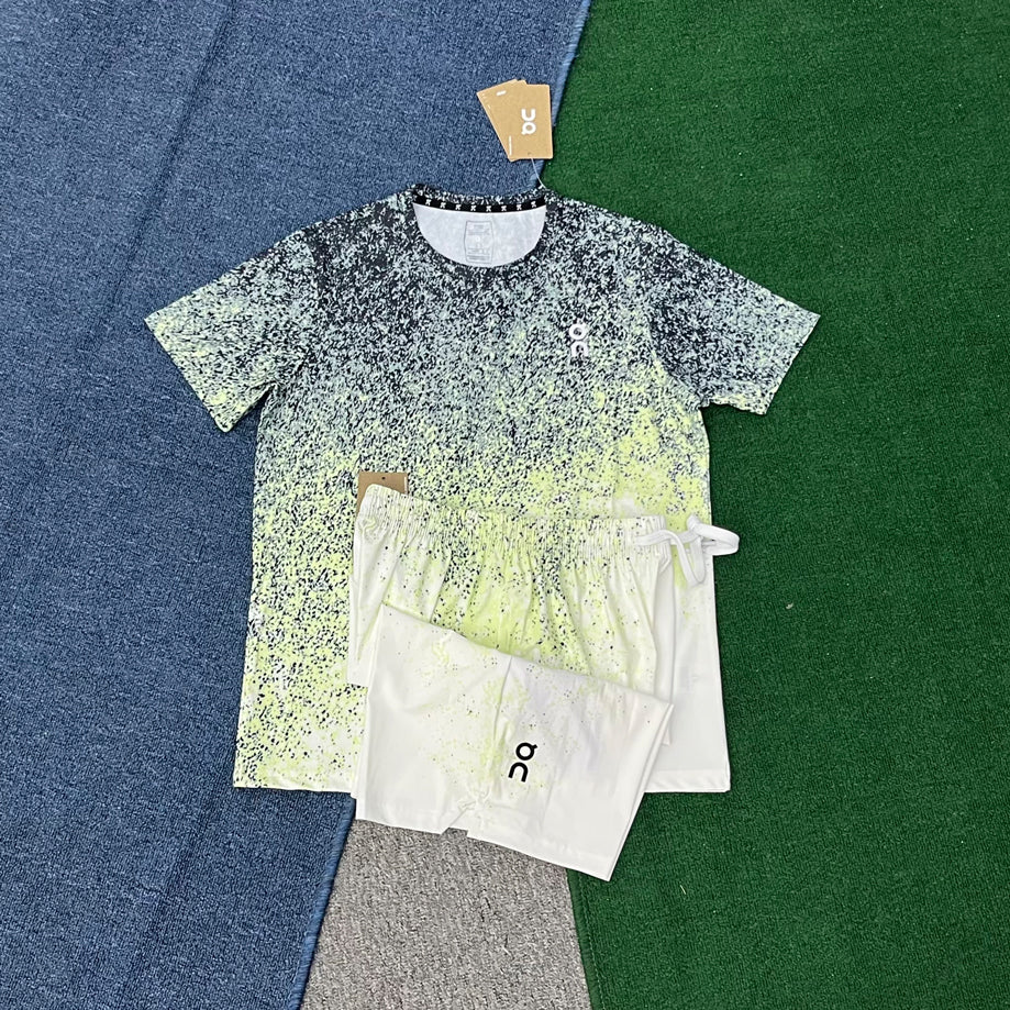 D888+666 Fashion Summer 2 Piece Set Man Clothes Breathable Running Men's T Shirt and Short Sets Short Sleeve Men Summer Sets