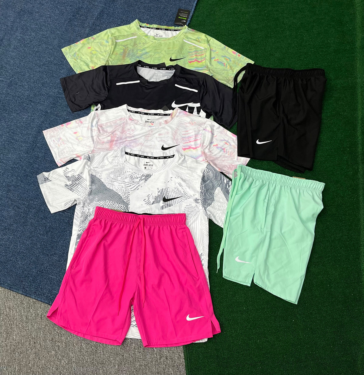 A002+D218 Factory Price Shorts 2 Piece Set Summer Sport Streetwear Style Men's Short Sleeve T-shirt and Shorts Short Tracksuit Set