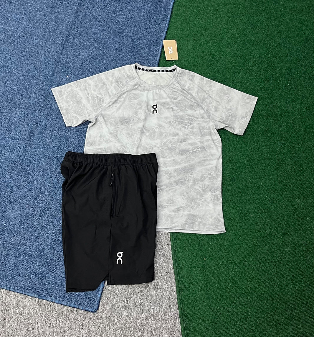 2735+on2602 Summer Men's Sets Man Short Sleeve T-Shirt and Shorts Male Sports Gym Suit Loose Casual Running Tracksuit Clothing