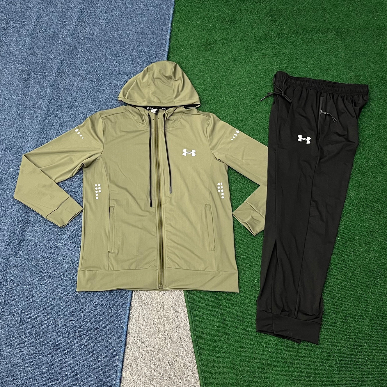 81234 Sweatshirt Set for Men's Soccer Autumn Hooded Jacket Loose Running Sportswear Two-piece Lightweight Windbreaker Jacket Sets