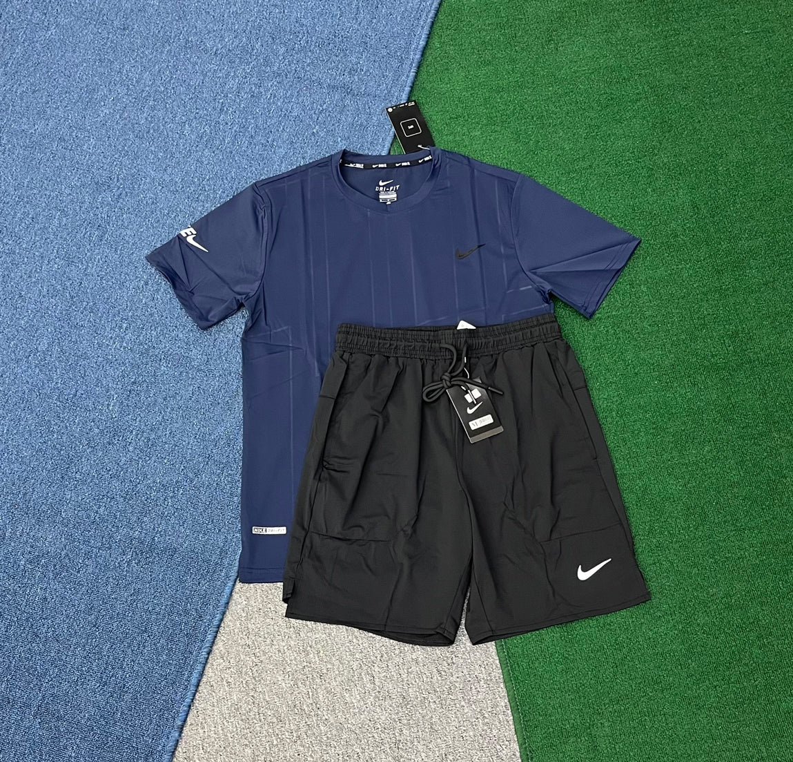 1243+6737 Custom Men Breathable Summer Casual Running T-Shirt Shorts Set Crew Neck Digital Printing High Quality Suits