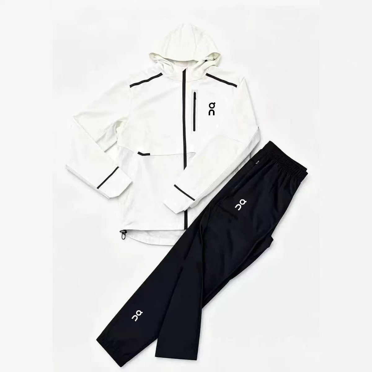Reflective Winter Hooded Printed Windbreaker Tracksuit Running Jacket Lightweight Breathable Jacket Pants Sets