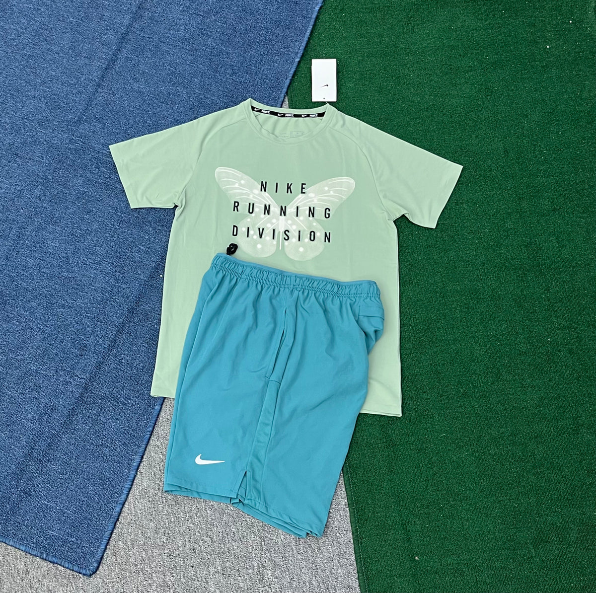 S333+2609 Men's Adults Summer Running Sports Wear Breathable Quick-dry Knitted 100% Polyester Sublimated Print T-Shirt Sets