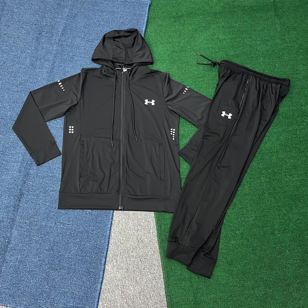 81234 Sweatshirt Set for Men's Soccer Autumn Hooded Jacket Loose Running Sportswear Two-piece Lightweight Windbreaker Jacket Sets