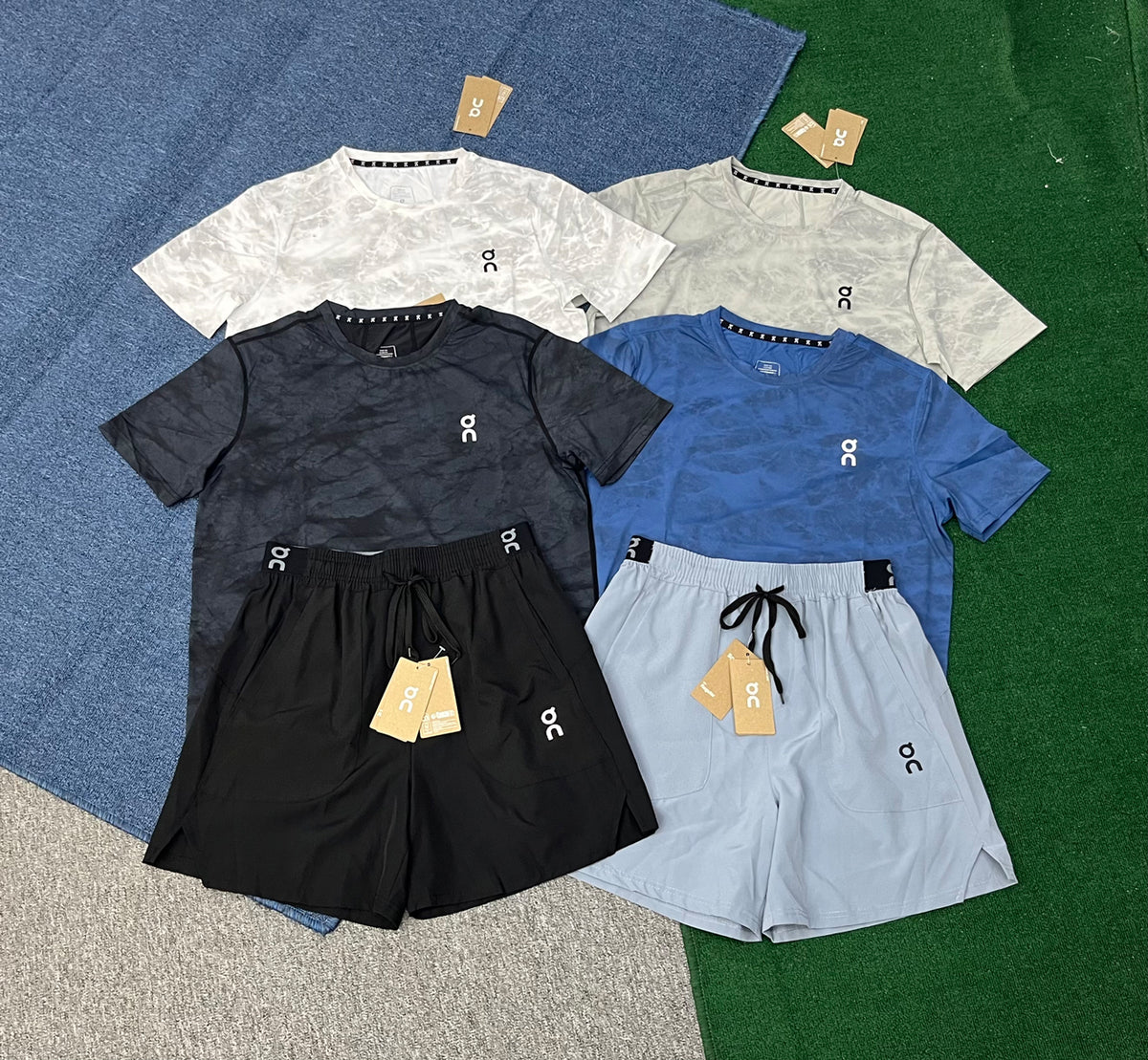 2707+2344 Custom Logo Summer Sportswear 2 Pieces Suits T Shirt Short Tracksuits Men Running Custom Men Shorts Set
