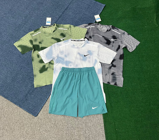 S313+2609 Custom Logo Summer Sportswear 2 Pieces Suits T Shirt Short Tracksuits Men Running Custom Men Shorts Set