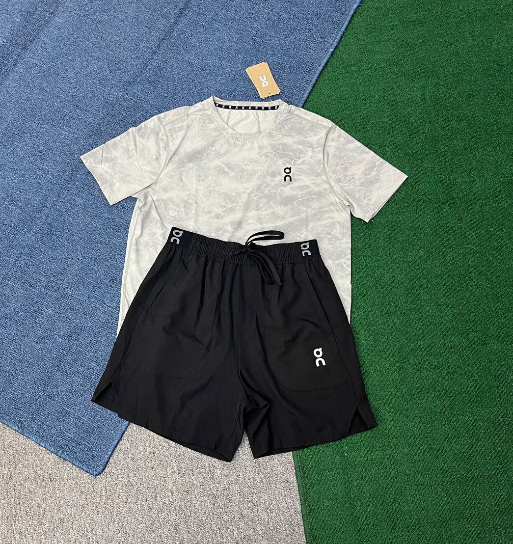 2707+2344 Custom Logo Summer Sportswear 2 Pieces Suits T Shirt Short Tracksuits Men Running Custom Men Shorts Set