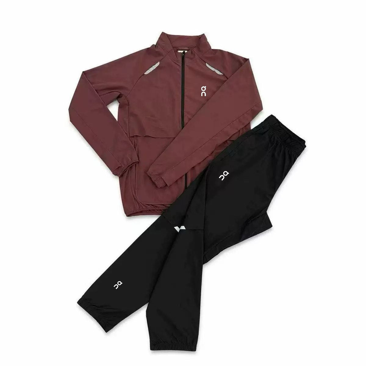 Polyester Fleece Tracksuit Set Men Zipper Jacket Matching Joggers Two Piece Sportswear for Running and Gym