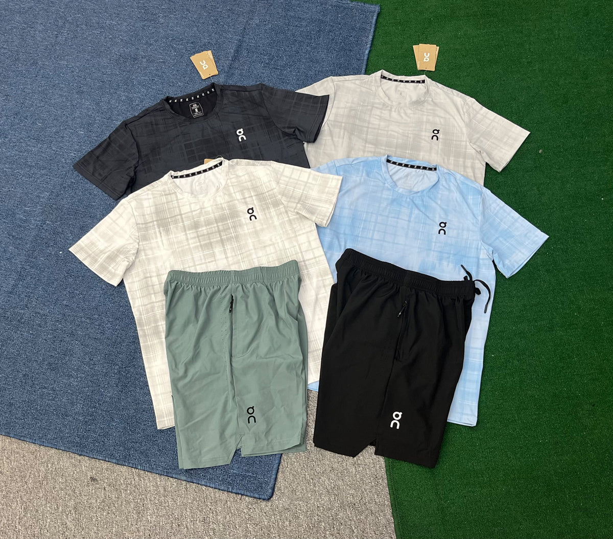 2738+on2602 Custom Men's Lightweight Quick Dry Breathable Sports T-Shirt Shorts Set Summer Running Gym Activewear OEM Service