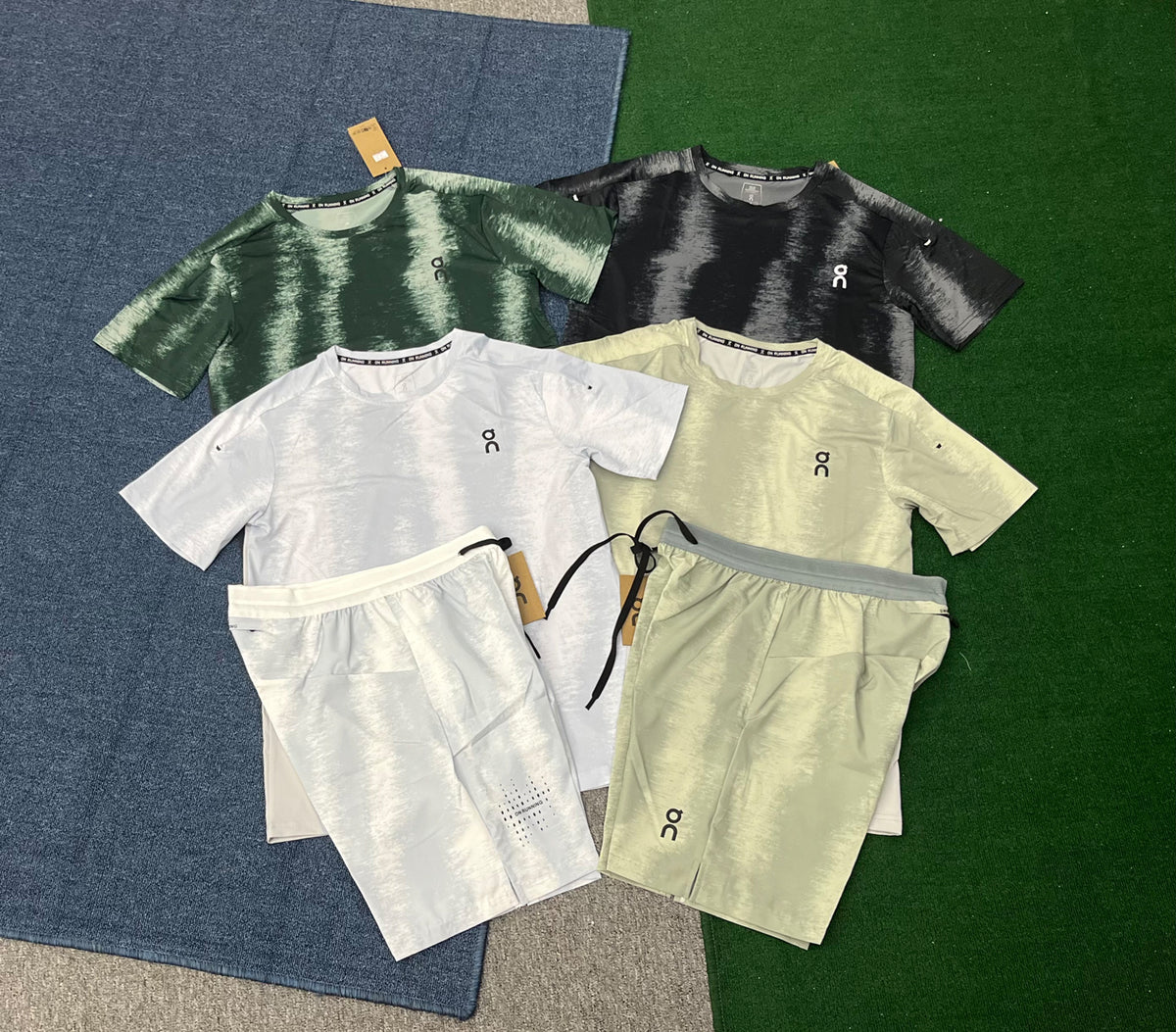 J05 Men's Quick Dry Short Sleeve T-Shirt and Running Shorts Set Breathable Athletic Wear for Gym Training Men's T-shirts sets