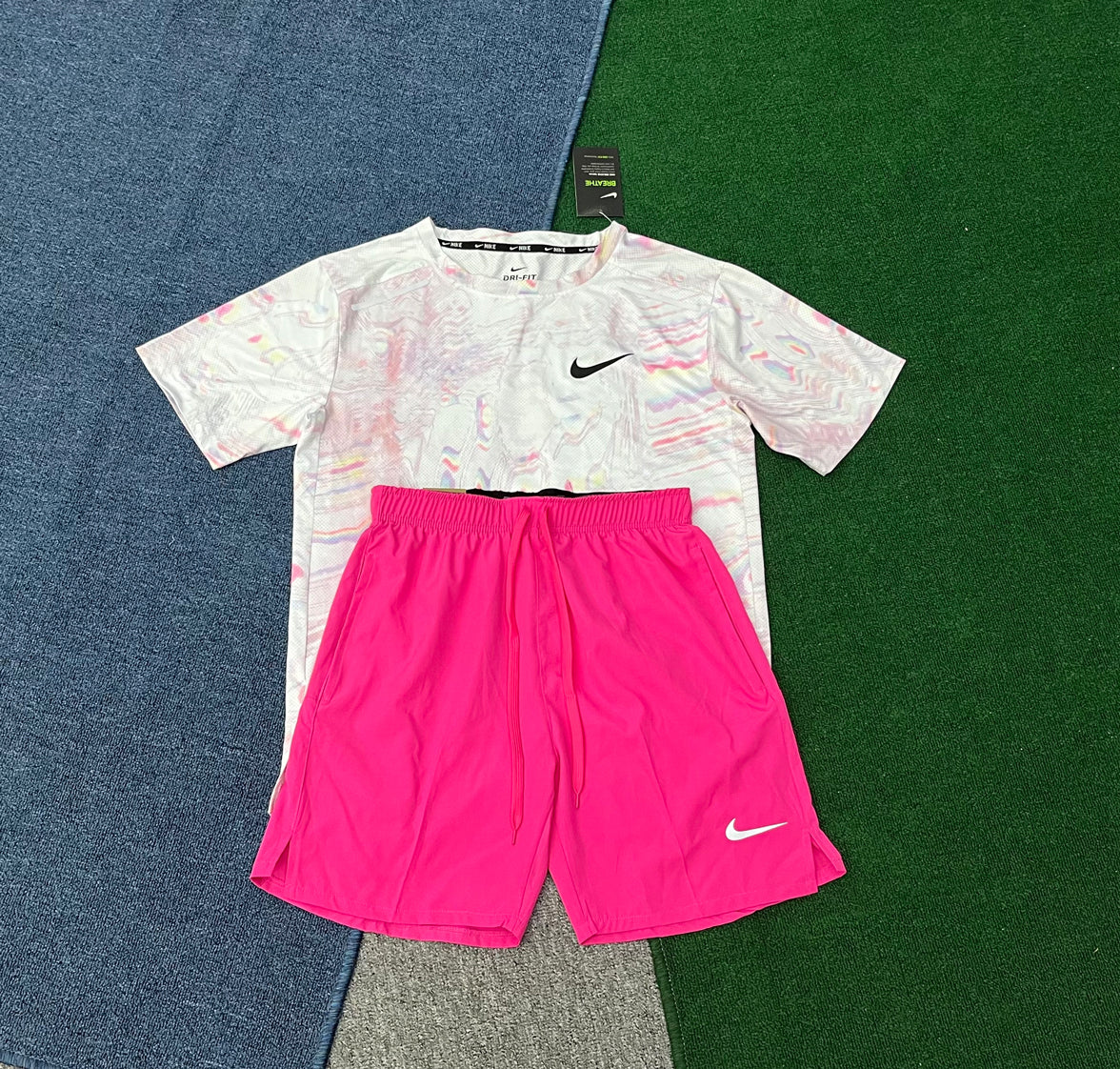 A002+D218 Factory Price Shorts 2 Piece Set Summer Sport Streetwear Style Men's Short Sleeve T-shirt and Shorts Short Tracksuit Set
