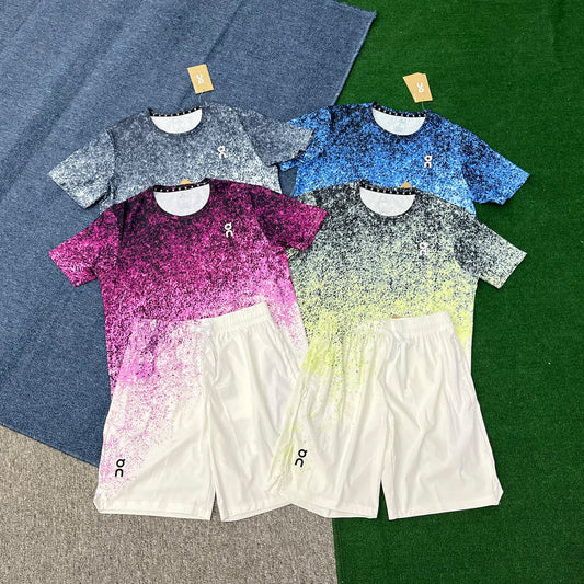 D888+666 Fashion Summer 2 Piece Set Man Clothes Breathable Running Men's T Shirt and Short Sets Short Sleeve Men Summer Sets