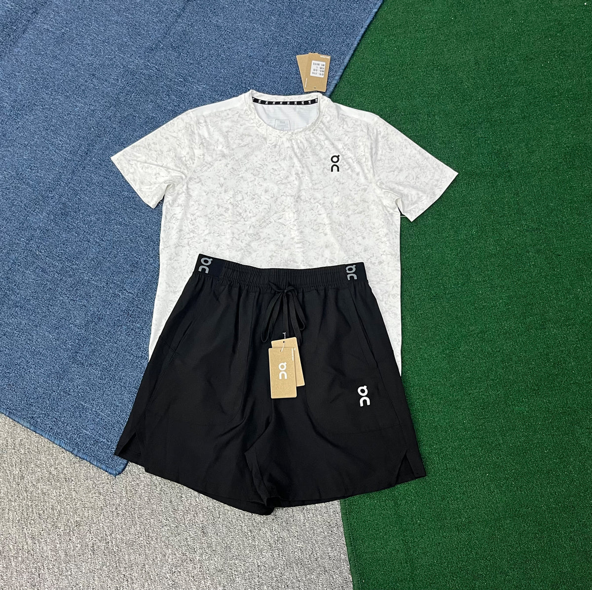 2708+2344 Fashion Summer Man Clothes Breathable Running Men's T Shirt and Short Sets Short Sleeve Tops Comfortable Shorts Set