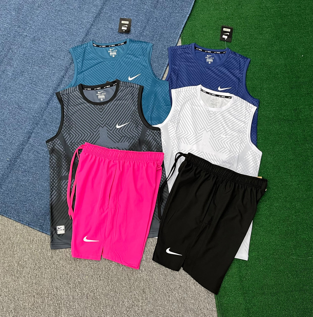 1651+218 Men's High Quality Breathable Quick Dry Tracksuit Vest Short Set 2 1 Design Streetwear for Outdoor Running Sportswear Solid