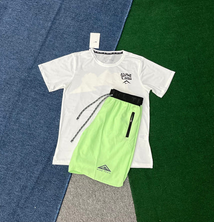 6369+2019 Men's Summer Running Set Breathable Print Sportswear Short Sleeve T-Shirt & Shorts Workout Gym Outfit
