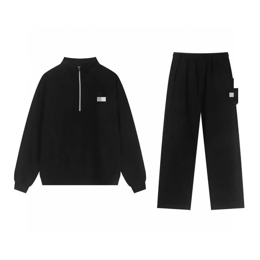 SC-0004 Custom Winter Heavyweight Solid Training Jogging Comfortable Zipper Hooded Casual Two Piece Set Men's Tracksuits