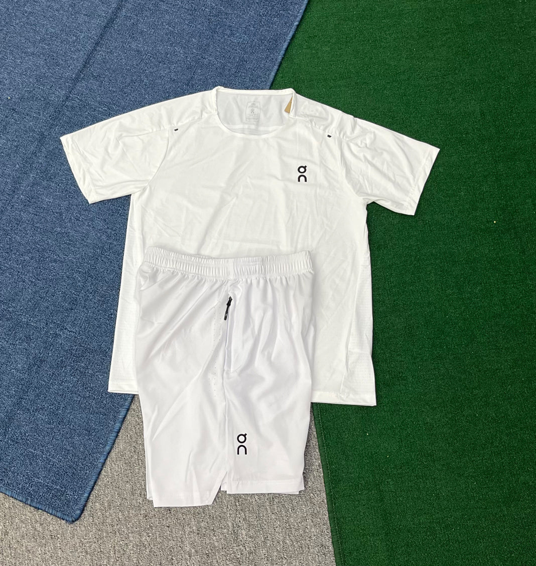 2734+on2602 Men's Casual Summer Sports Gym Set Breathable Round Neck Short Sleeve Tops and Shorts for Workout and Running Suits