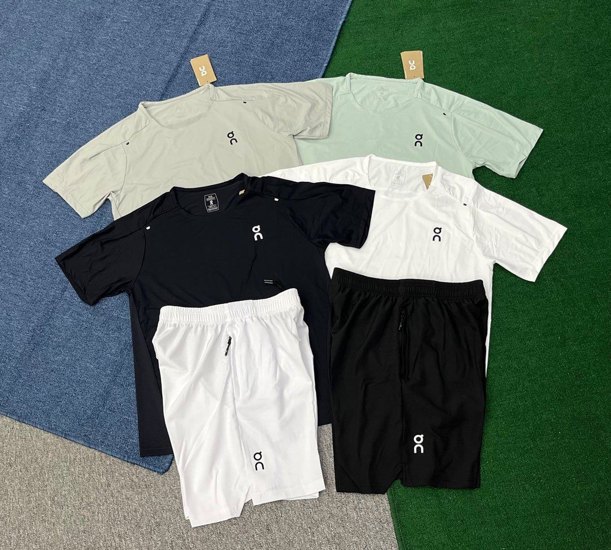 2734+on2602 Men's Casual Summer Sports Gym Set Breathable Round Neck Short Sleeve Tops and Shorts for Workout and Running Suits