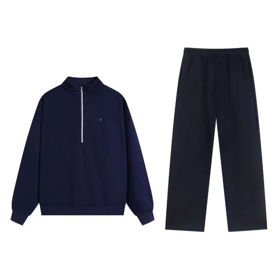 SC-0004 Custom Winter Heavyweight Solid Training Jogging Comfortable Zipper Hooded Casual Two Piece Set Men's Tracksuits