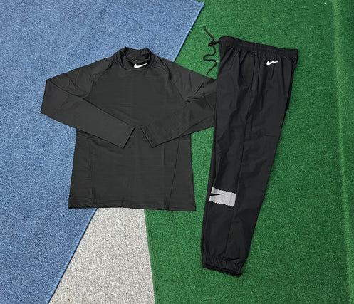 184+7515 Comfortable Breathable Winter Training Set for Running and Sports Men Casual Windbreaker Suit Shirts and Track Pants Set