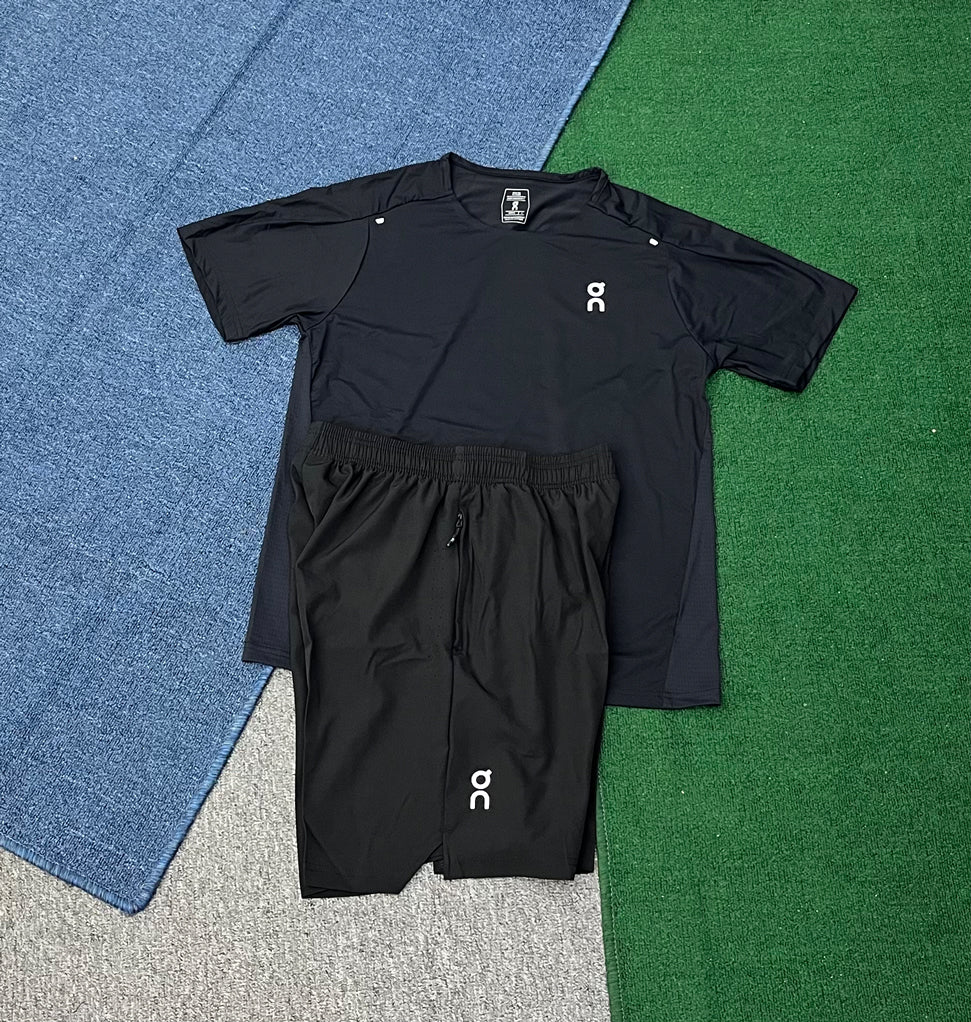 2734+on2602 Men's Casual Summer Sports Gym Set Breathable Round Neck Short Sleeve Tops and Shorts for Workout and Running Suits