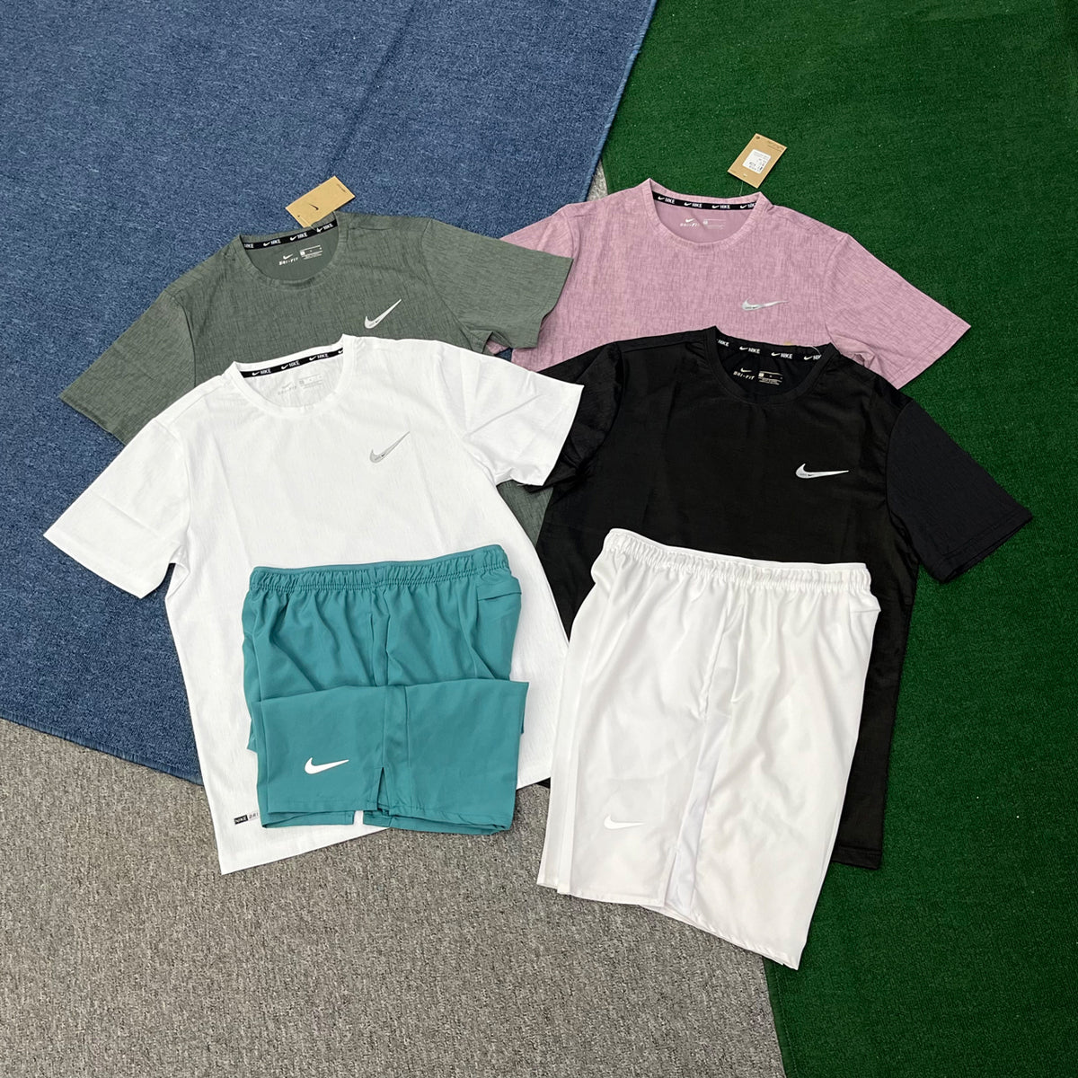 A320+2609 Wholesale Quick Dry Anti-Bacterial Moisture-Wicking Running Outfit Breathable Sports T-Shirt Shorts Set Reflective Training