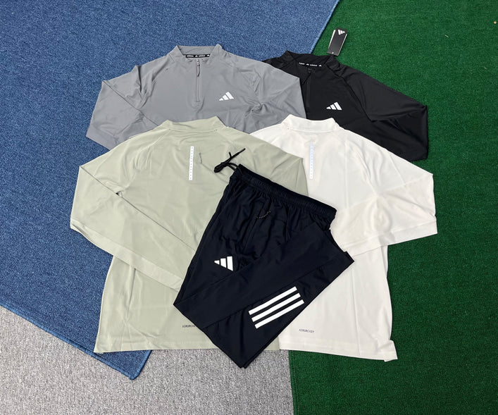 BL1622+LP802 Mens Lightweight Windbreaker Set Breathable Active Tracksuit Shirts and Pants Comfortable Outdoor Running Sports
