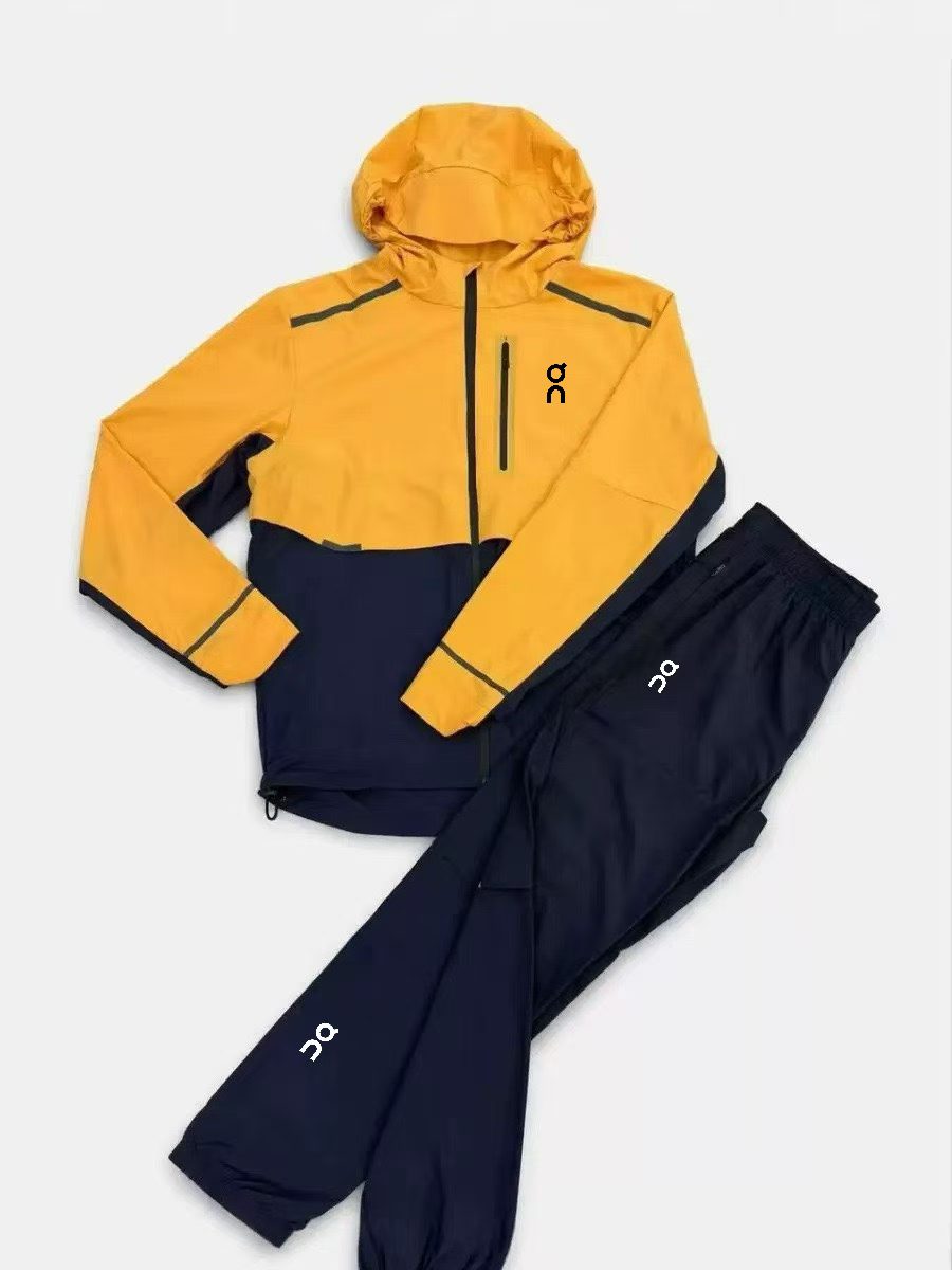 Reflective Winter Hooded Printed Windbreaker Tracksuit Running Jacket Lightweight Breathable Jacket Pants Sets